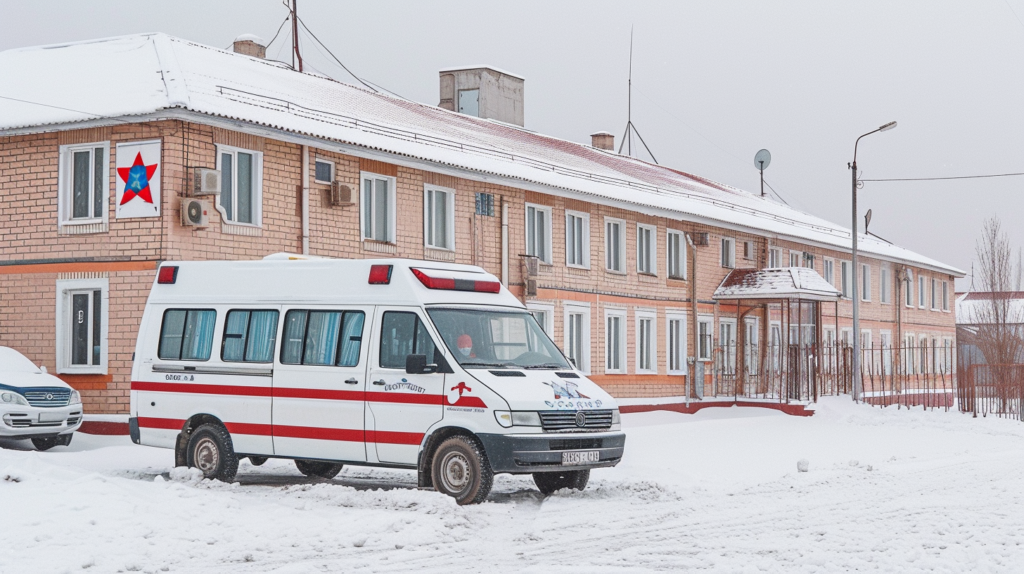 ambulance in front of kazakh-clinic