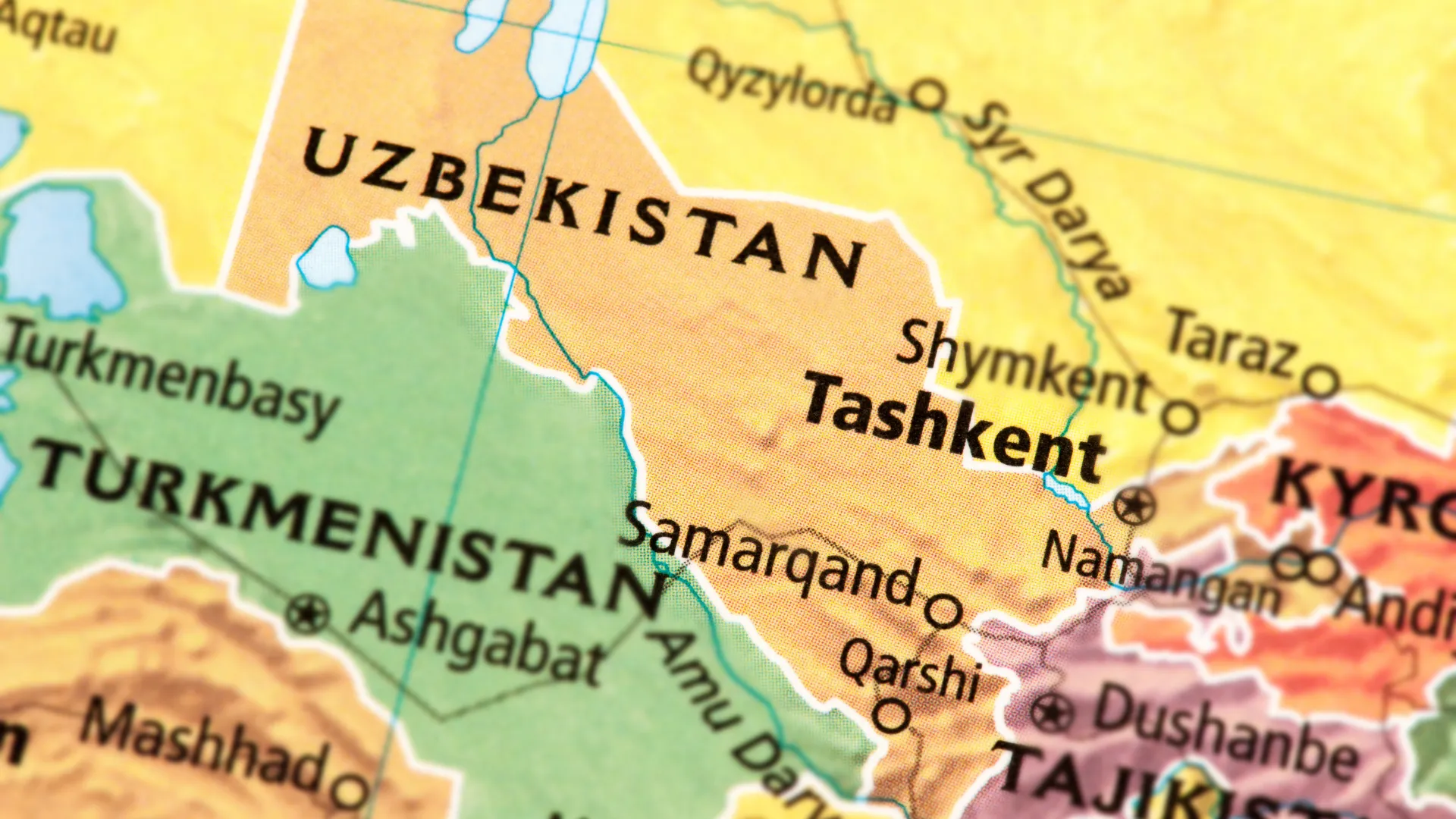 Map Uzbekistan central asia