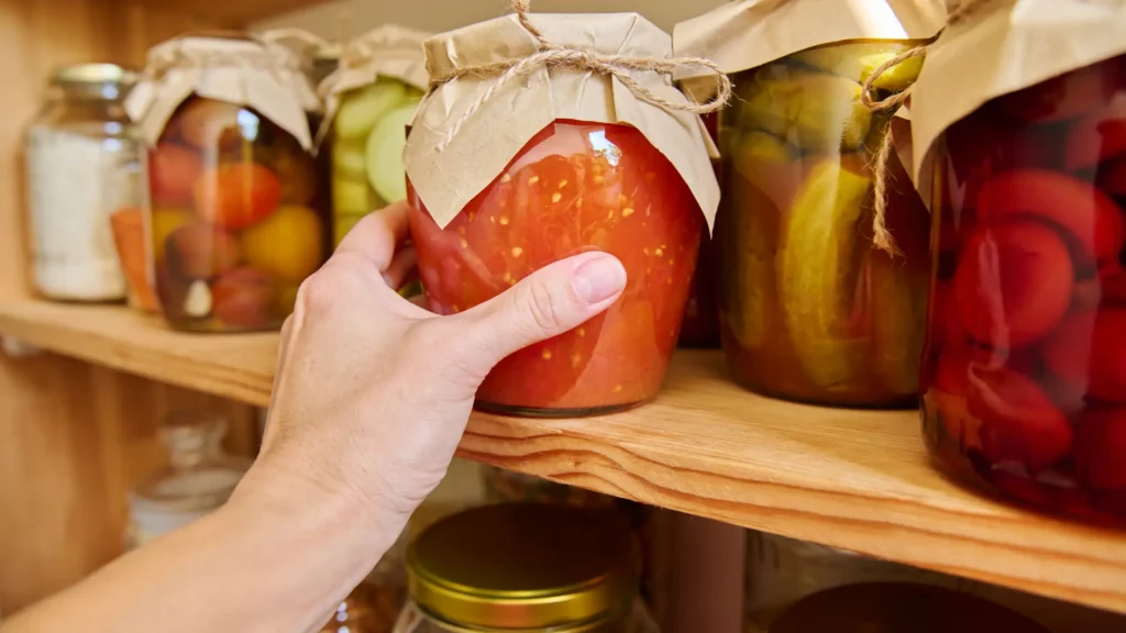 canned vegetables preserved
