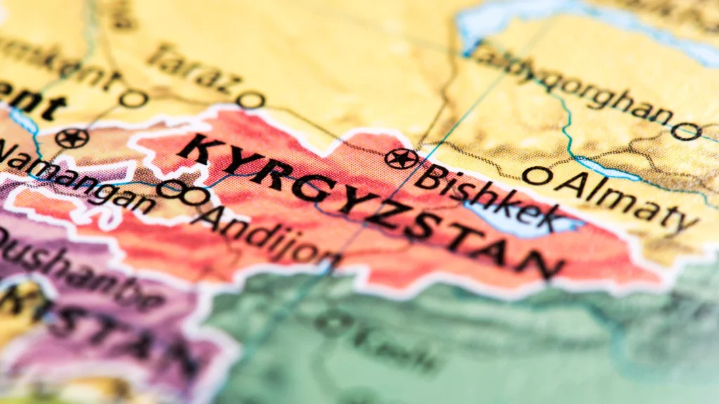 kyrgyzstan map eurasia bishkek