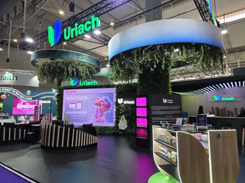 Стенд Uriach на міжнародній виставці Vitafoods Europe 2026 у Барселоні