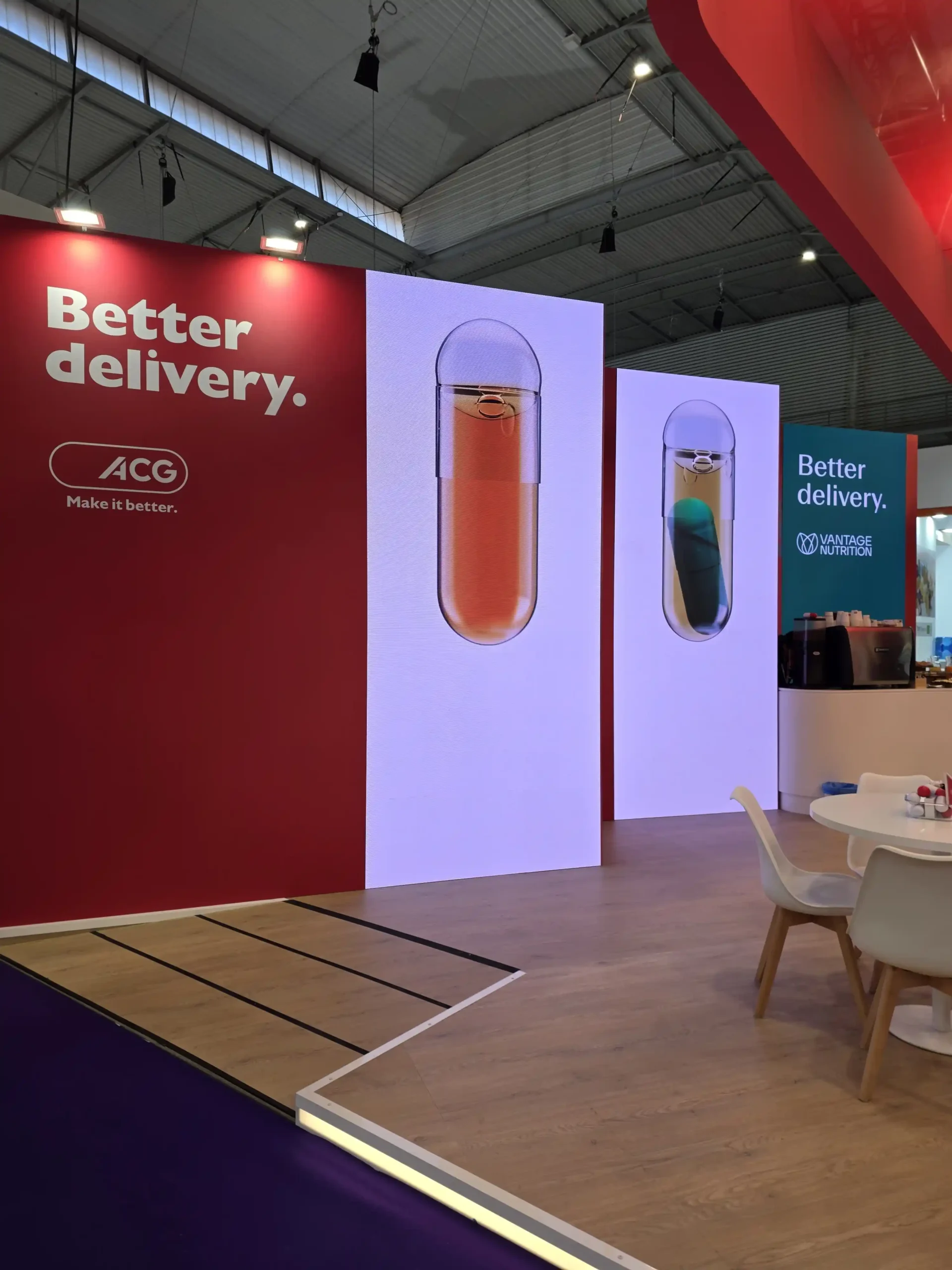 Стенд ACG на міжнародній виставці Vitafoods Europe 2026: новітні методи доставки активних речовин у капсулах.
