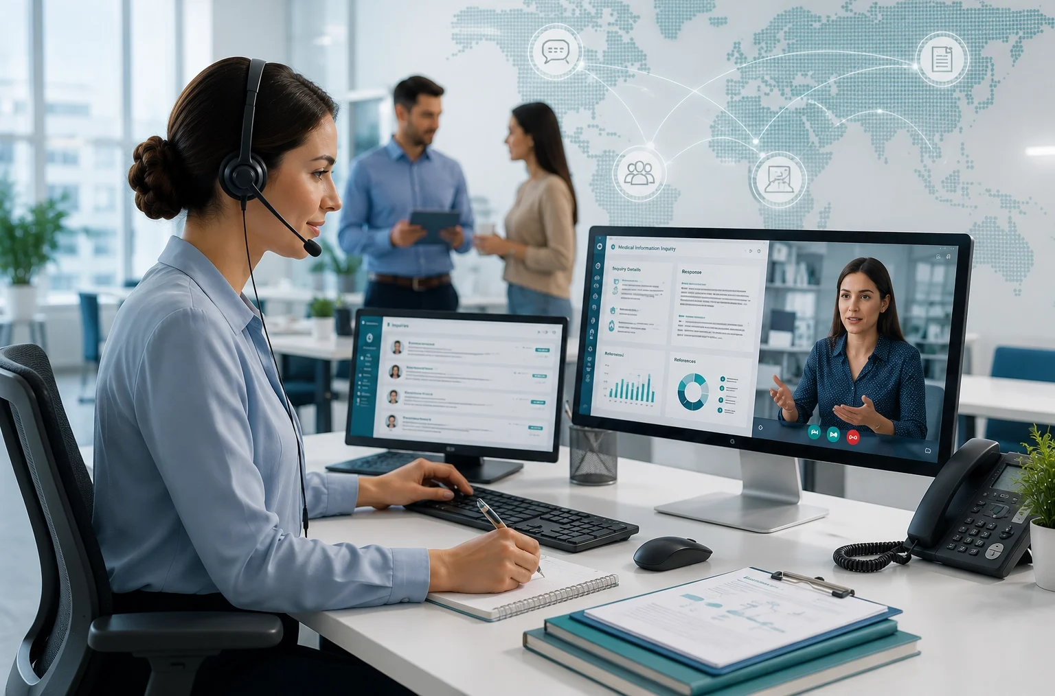 Medical information specialist responding to healthcare professional inquiries and scientific information requests